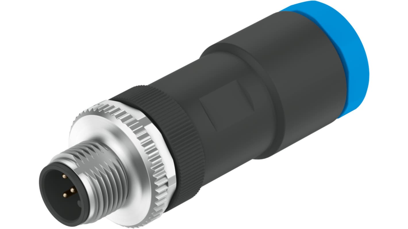 Festo Circular Connectors, 5 Contacts, Screw, M12 Connector, Plug, Male, IP65, IP67, NECB Series