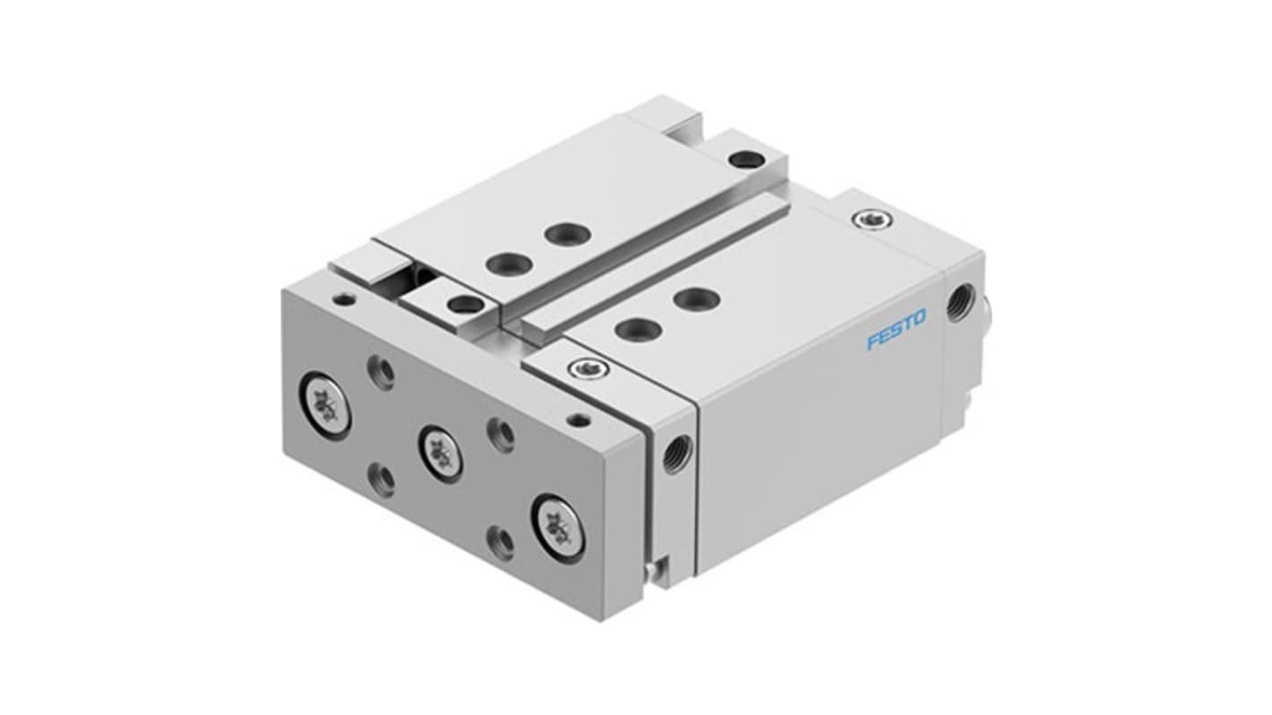 Festo Pneumatic Guided Cylinder - DFM-32-40-B-PPV-A-KF, 32mm Bore, 40mm Stroke, DFM Series, Double Acting