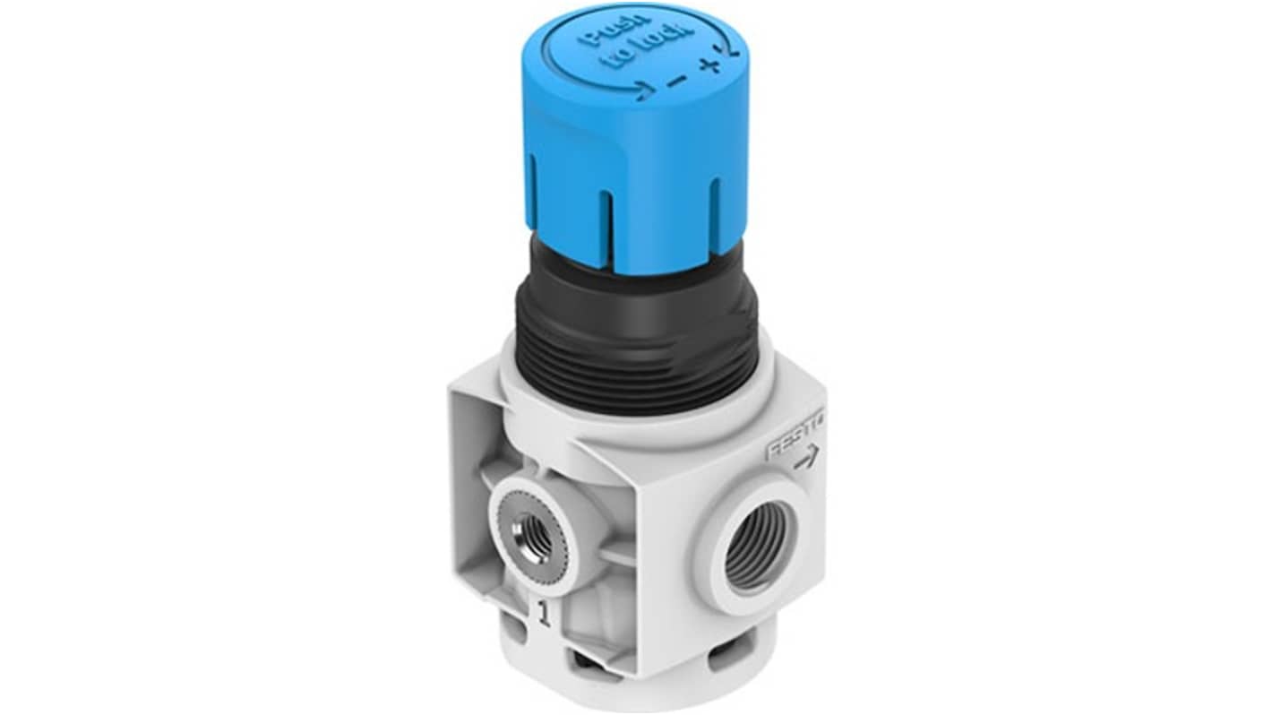 Festo M5 Regulator -, 5 mm, 10bar max. input, MS2-LR-M5-D6-A8-F1A-B
