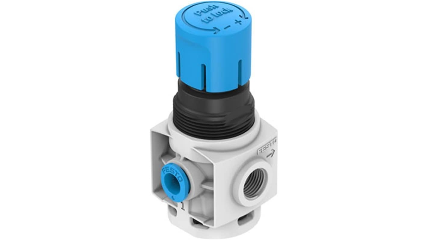 Festo QS-6 Regulator -, 8bar max. input, MS2-LR-QS6-D6-A8-F1A-B