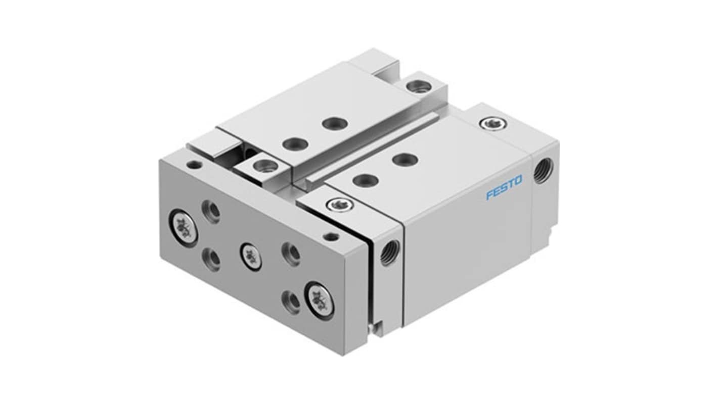 Festo Pneumatic Guided Cylinder - DFM-25-25-B-PPV-A-KF, 25mm Bore, 25mm Stroke, DFM Series, Double Acting