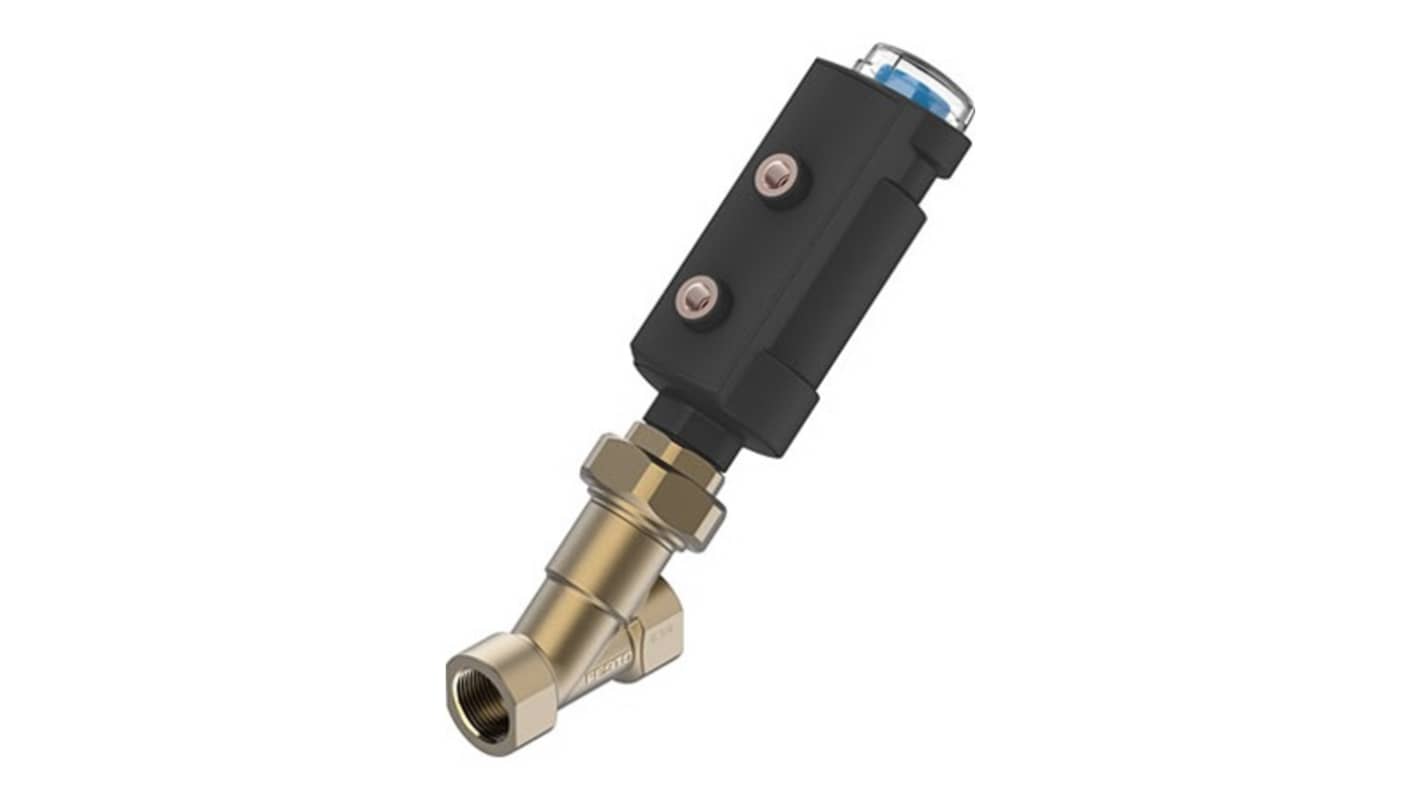 Festo Angle Seat type Pneumatic Actuated Valve, G 1/8in to NPT 3/4in, 0.7 MPa
