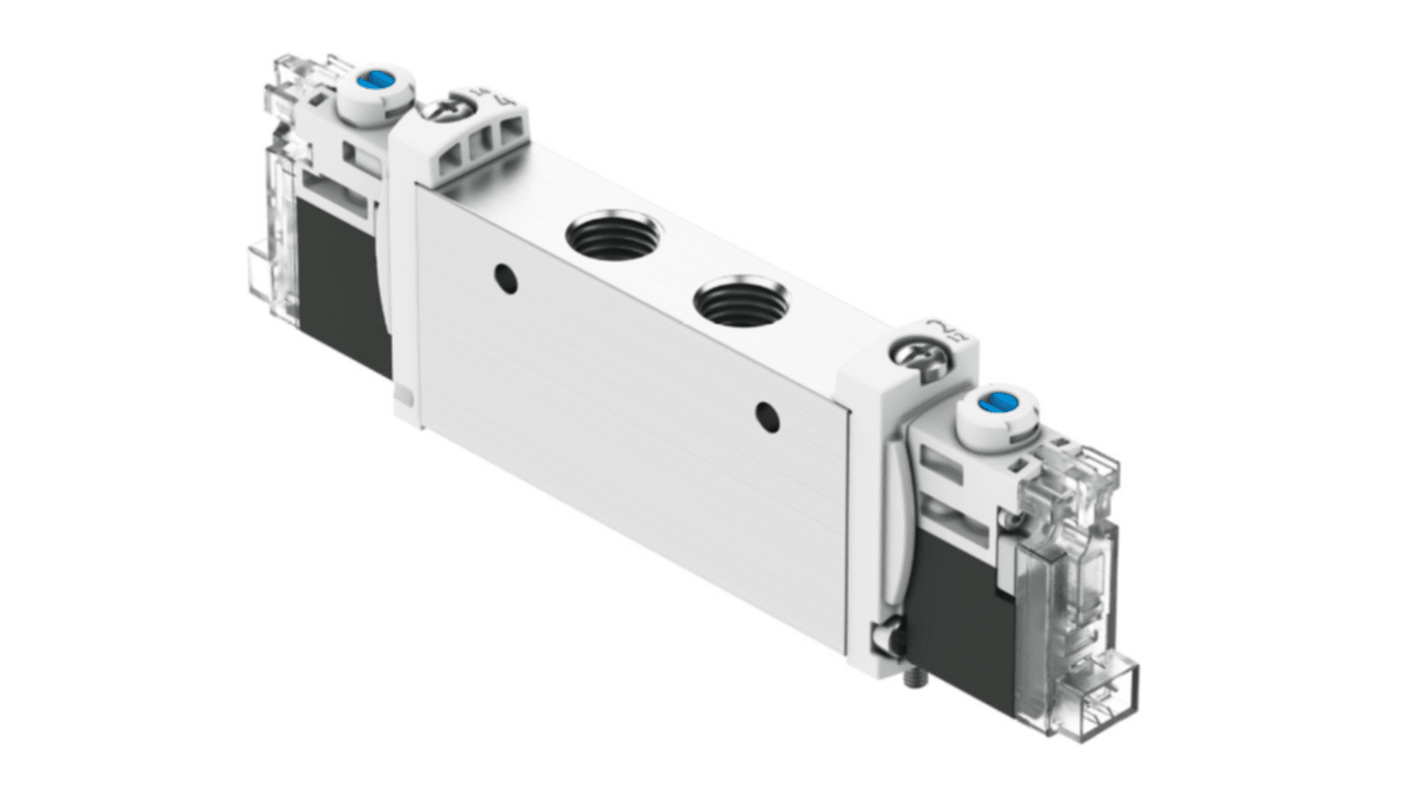 Festo 2x3/2-Way, Monostable, Open Pneumatic Solenoid Valve - Electrical G 1/8 VUVG Series 24V