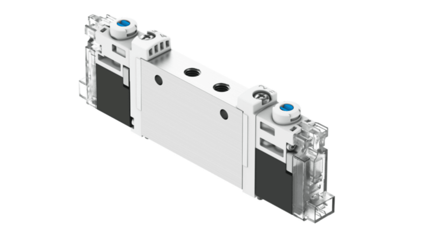 Festo 2x3/2-Way, Monostable, Open Pneumatic Solenoid Valve - Electrical M5 VUVG Series 24V
