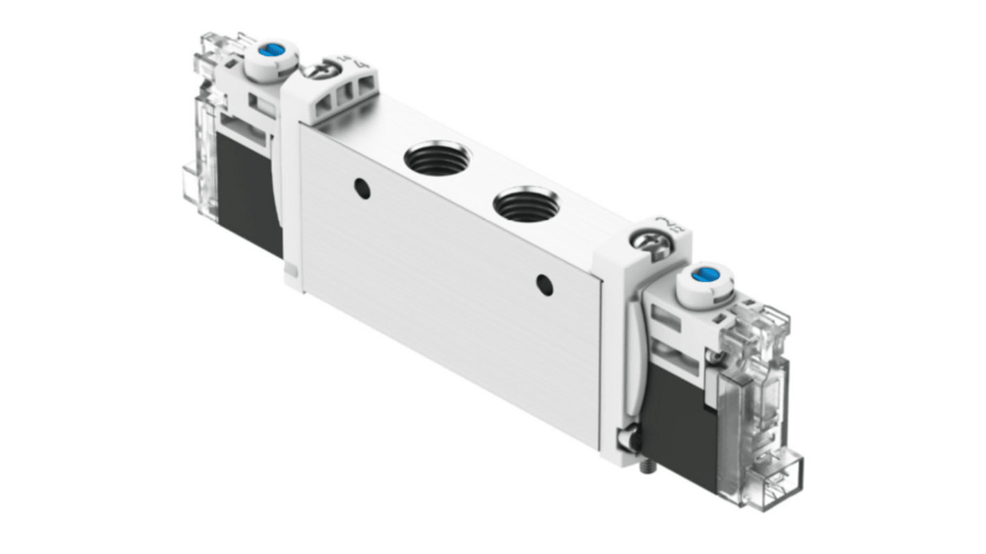 Festo 2x3/2-Way, Closed, Monostable Pneumatic Solenoid Valve - Electrical G 1/8 VUVG Series 24V