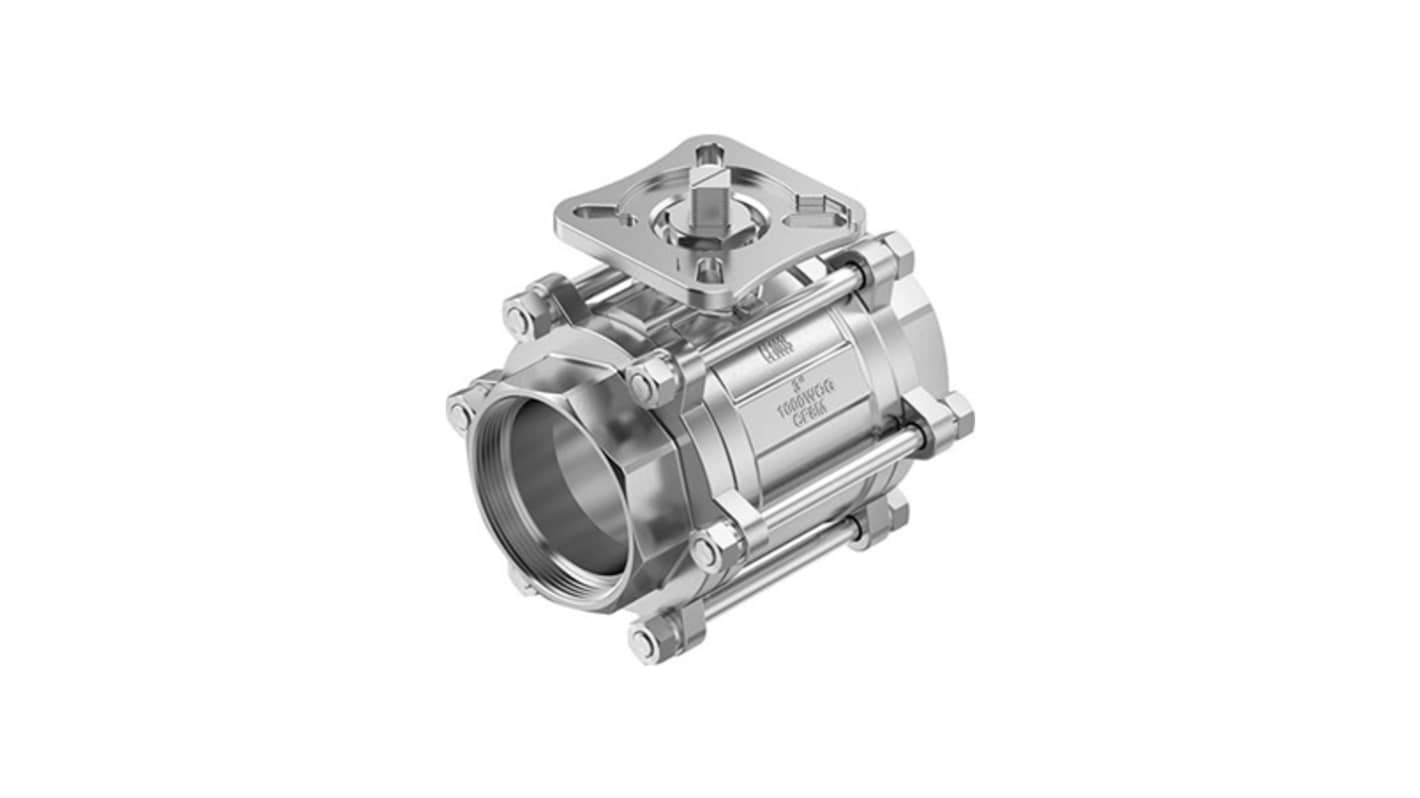 Festo Stainless Steel Ball Valve, Ball Valve, Flanged, 76mm, 63bar Operating Pressure