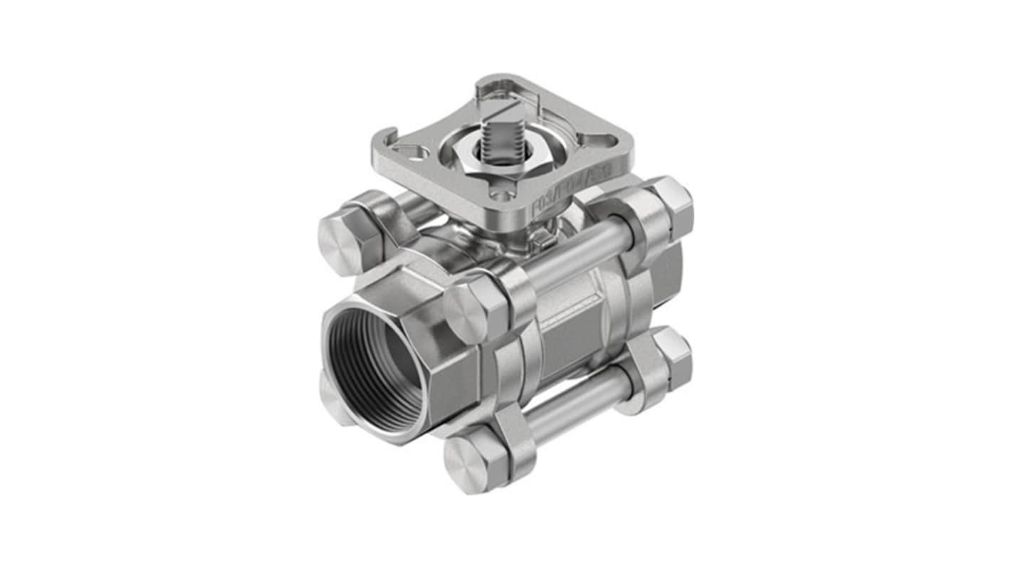 Festo Stainless Steel Ball Valve, Ball Valve, Flanged, 20mm, 63bar Operating Pressure
