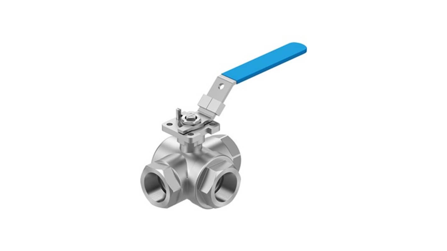 Festo Stainless Steel Ball Valve, Ball Valve, Threaded, NPT 1 1/4 NPTin, 25mm, 63bar Operating Pressure