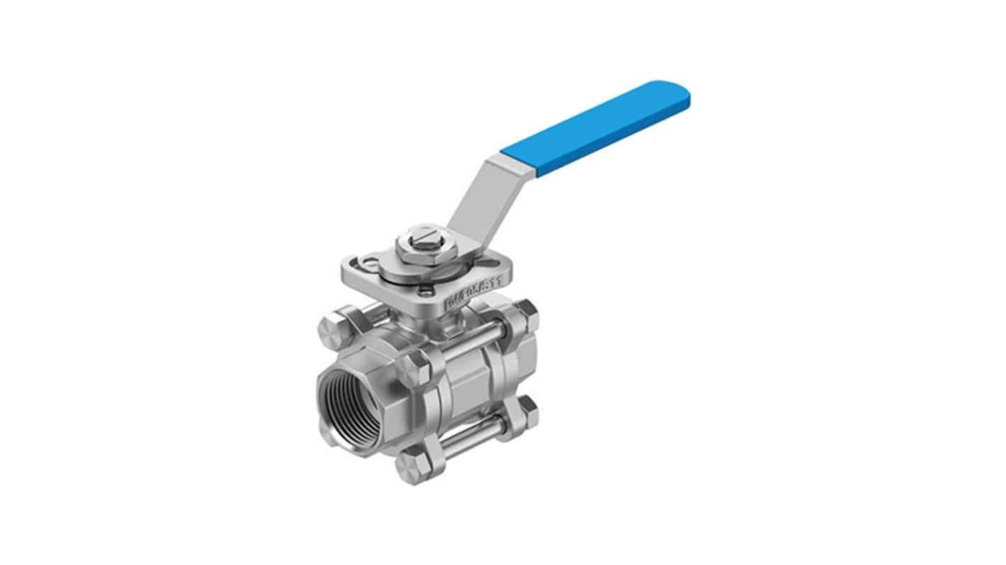 Festo Stainless Steel Ball Valve, Ball Valve, Threaded, NPT 1 NPTin, 25mm, 63bar Operating Pressure