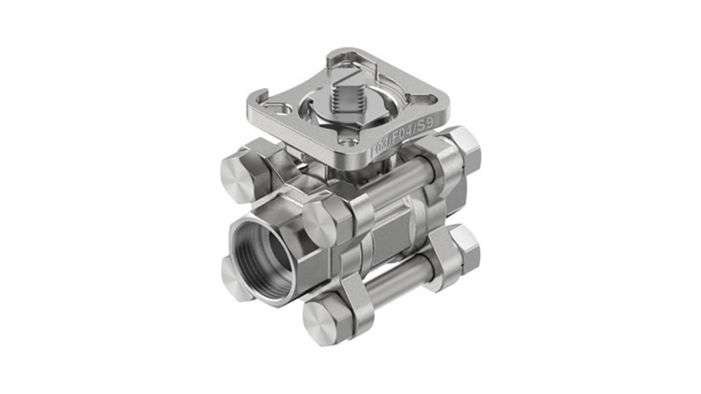 Festo Stainless Steel Ball Valve, Ball Valve, Flanged, 15mm, 63bar Operating Pressure