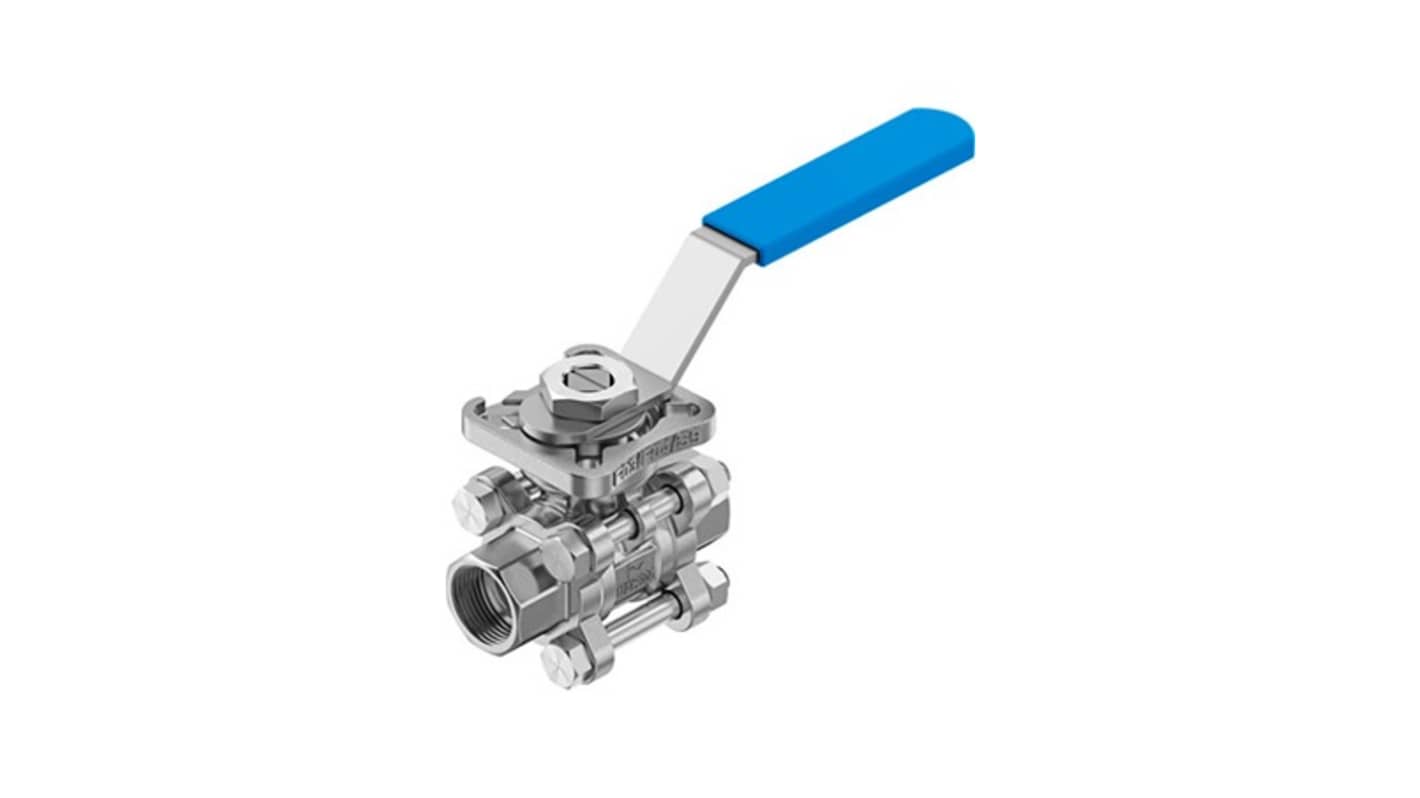 Festo Stainless Steel Ball Valve, Ball Valve, Flanged, 12.5mm, 63bar Operating Pressure