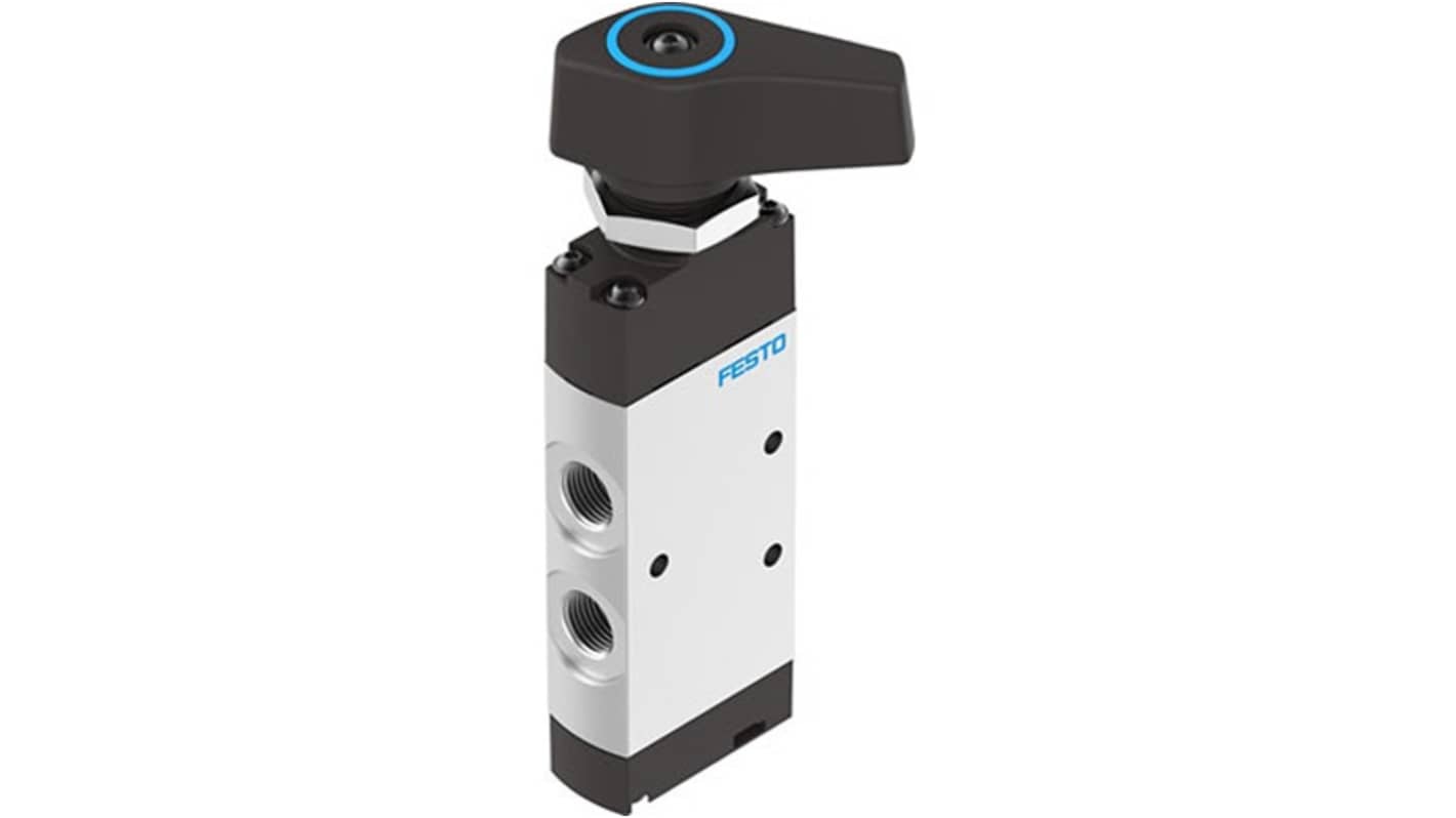 Festo Manual Pneumatic Relay Pneumatic Manual Control Valve VHEF Series, G 1/4, 4-Janin, VHEF-E-M52-M-G14