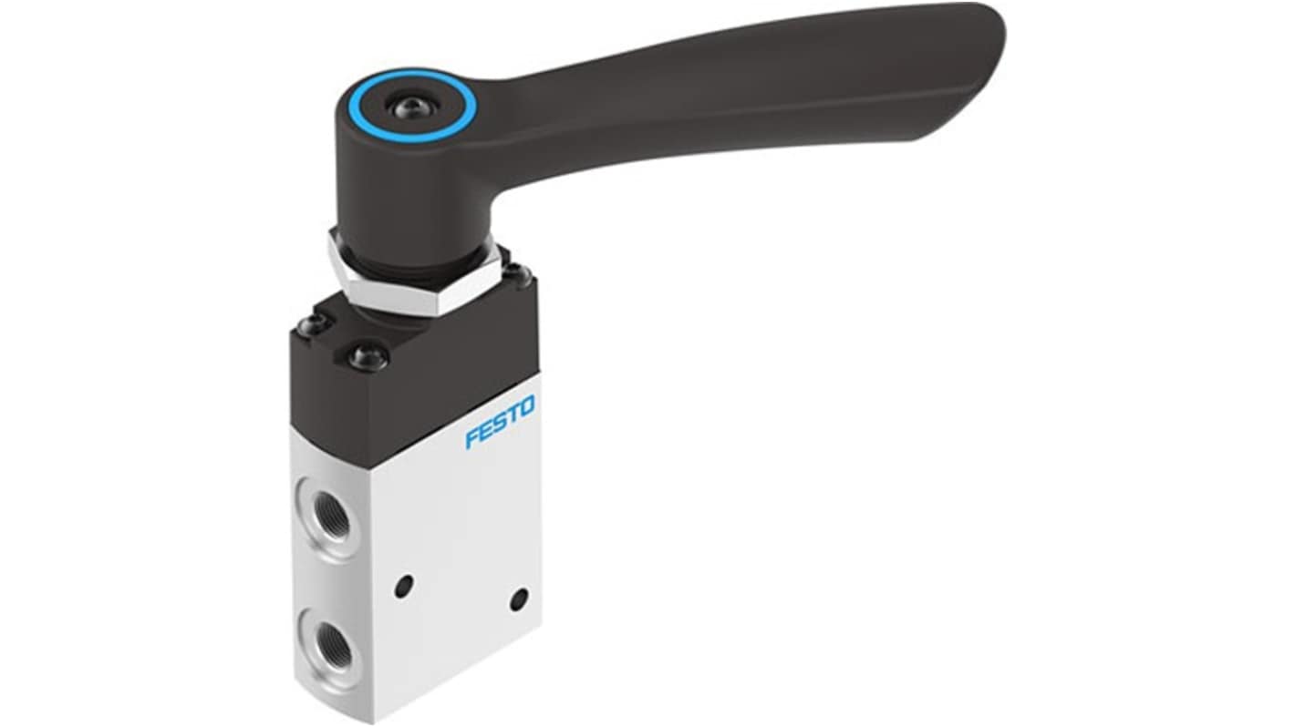 Festo Manual Pneumatic Relay Pneumatic Manual Control Valve VHEF Series, G 1/8, 1/8in, VHEF-HT-B32-G18