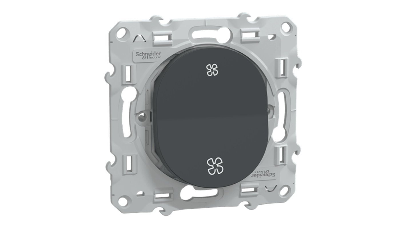 Schneider Electric 翘板开关网格模块 开关插件模块, Ovalis C系列, 10A, 无烟煤色