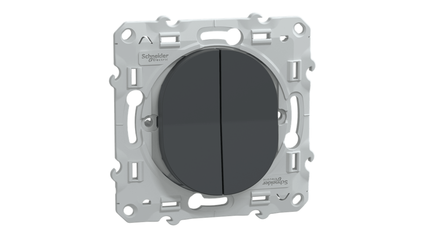 Schneider Electric 翘板开关网格模块 开关插件模块, Ovalis C系列, 10A, 无烟煤色