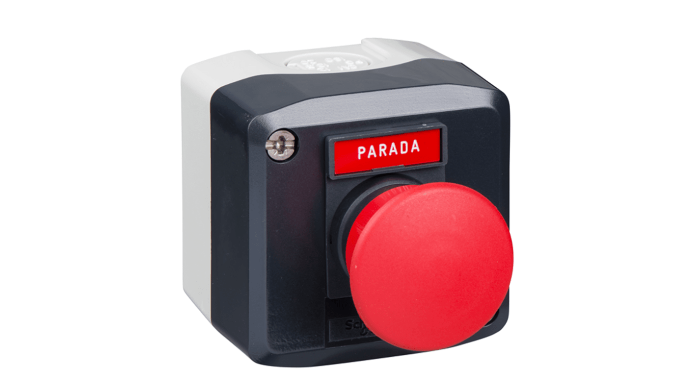 Schneider Electric XALD Series Push Button Switch, Push to Make, Screw Mount, 22mm Cutout, 1 NC, Red LED, 600V, IP66,