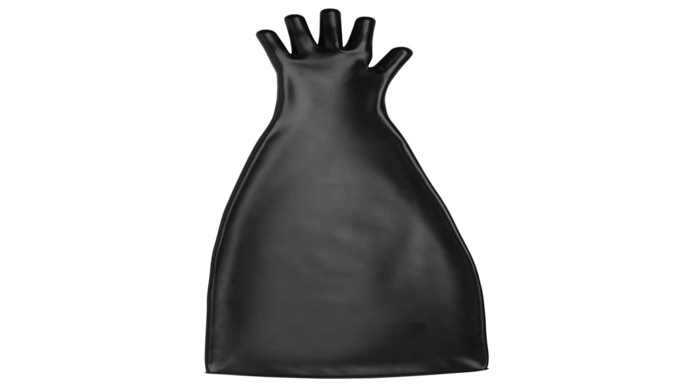 Ansell AlphaTec 85-500 Black Rubber Chemical Resistant Work Gloves, Size 9.5