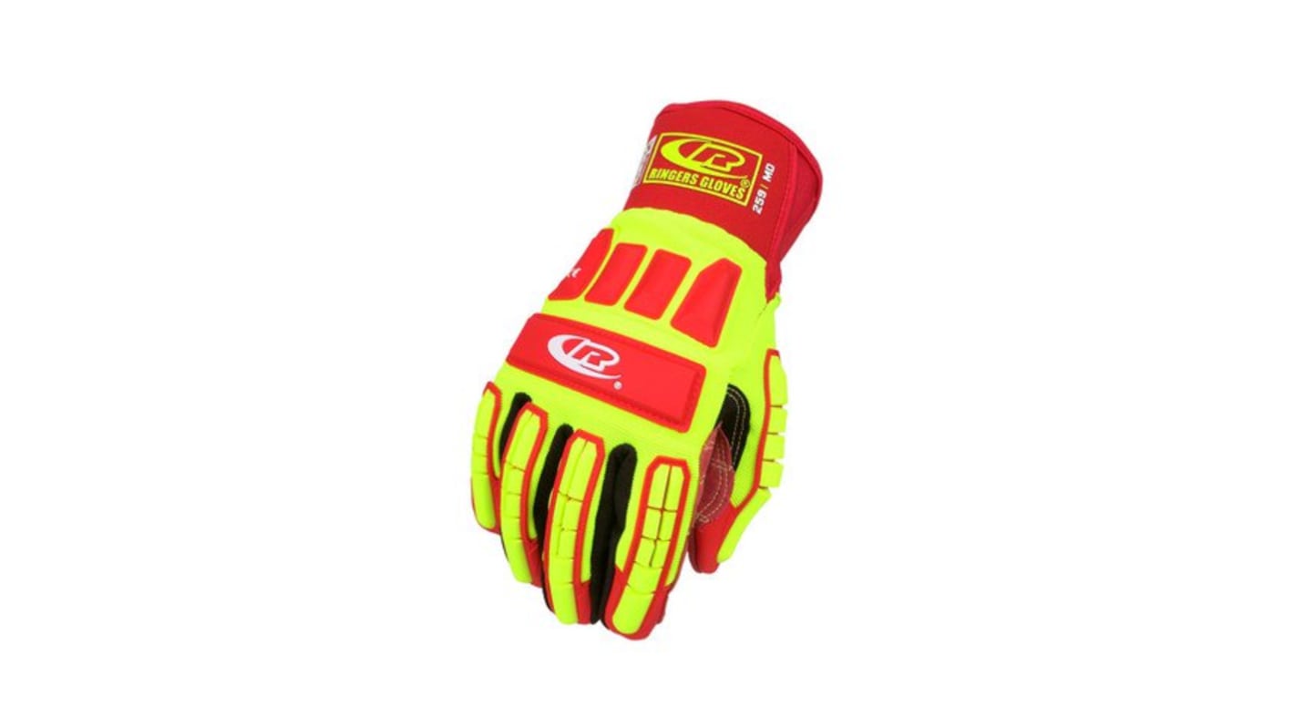 Ansell Ringers R-259 Red HPPE Cut Resistant, Impact Protection Work Gloves, Size 10, Kevlar Coating
