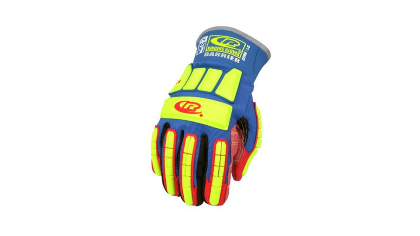 Ansell Ringers R-259B Red HPPE Cut Resistant, Impact Protection Waterproof Gloves, Size 9, Leather Coating