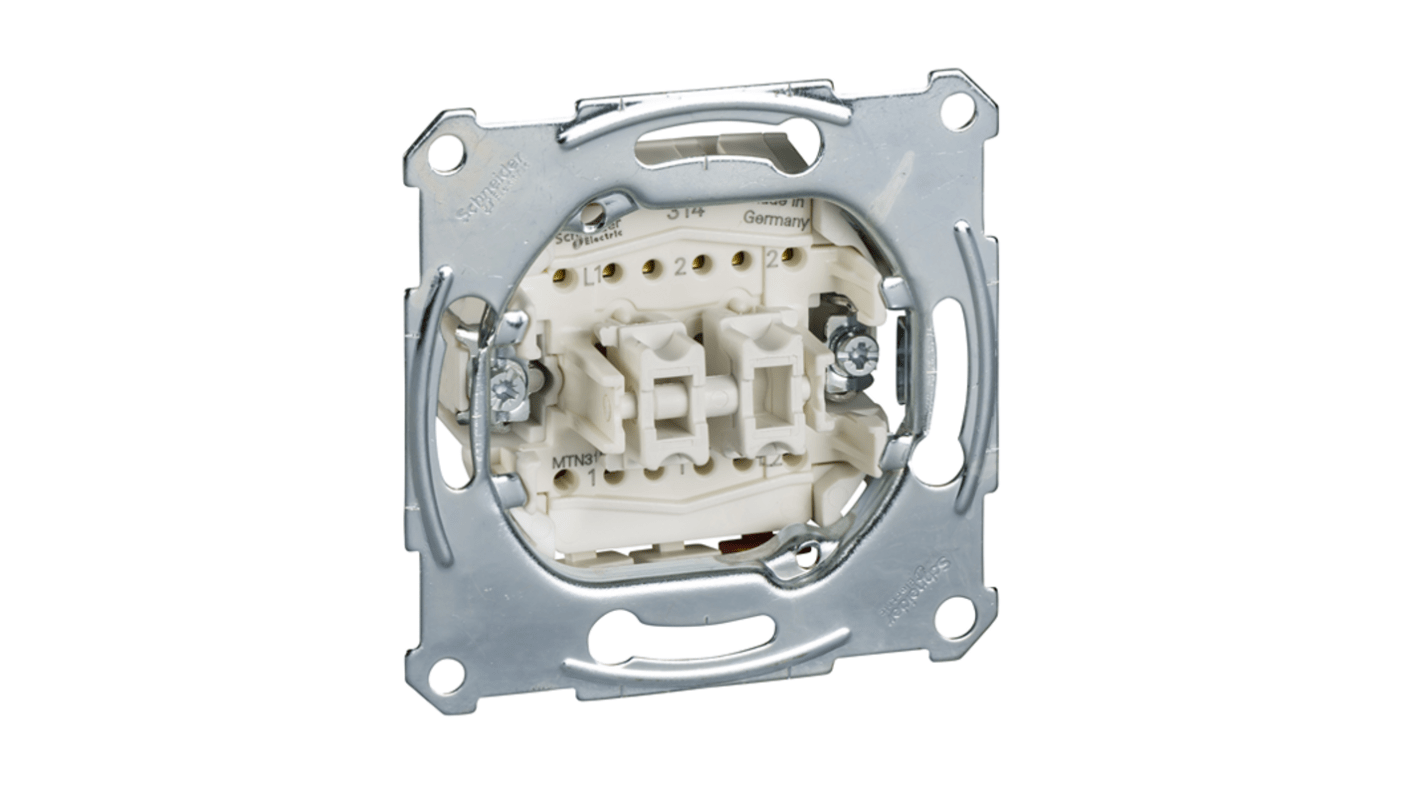Schneider Electric 2 Way White Rocker Switch Grid Module 10A, Merten Series