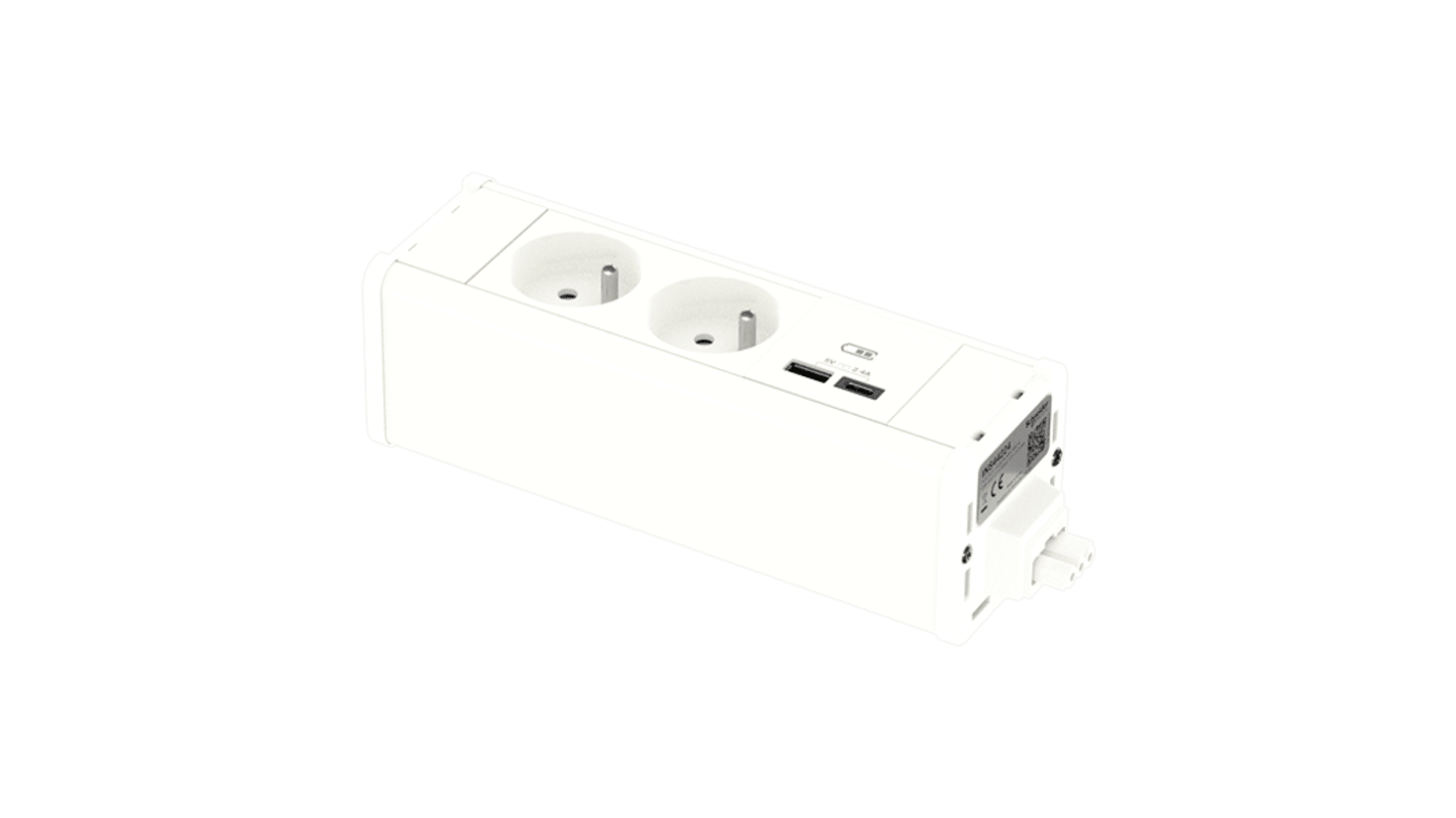 Schneider Electric 4 Socket USB A Extension Lead Open Reel, 250 V, IP44