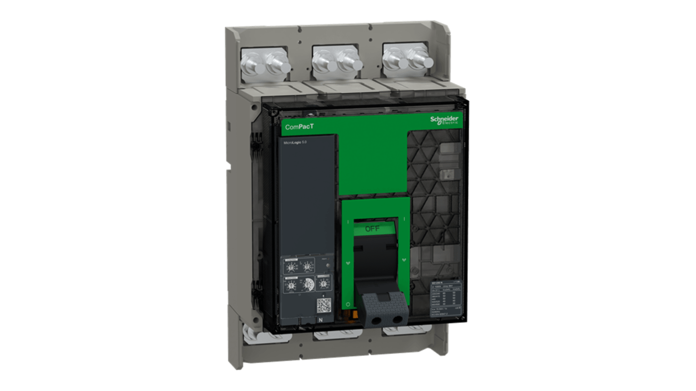 Schneider Electric, ComPacT MCCB 3P 1.6kA, Breaking Capacity 42 kA, Fixed Mount