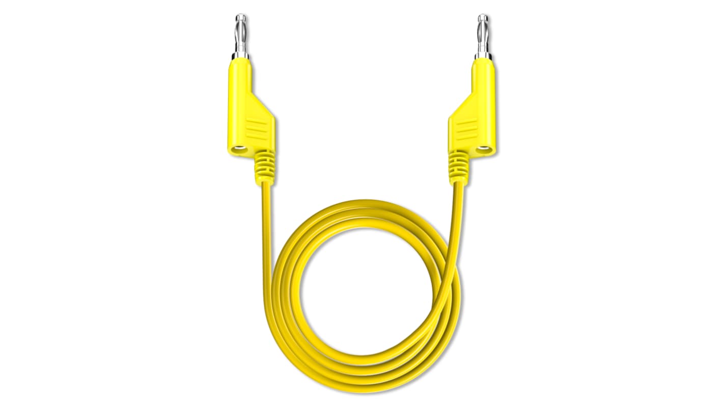 RS PRO Test Leads, 2.5A, 50V, Yellow, 25cm Lead Length