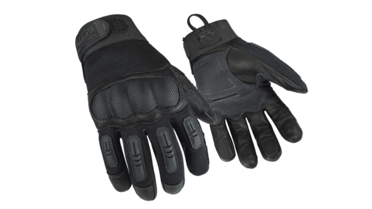 Ansell R-536 Black Leather Heat Resistant Work Gloves, Size 11, PVC Coating