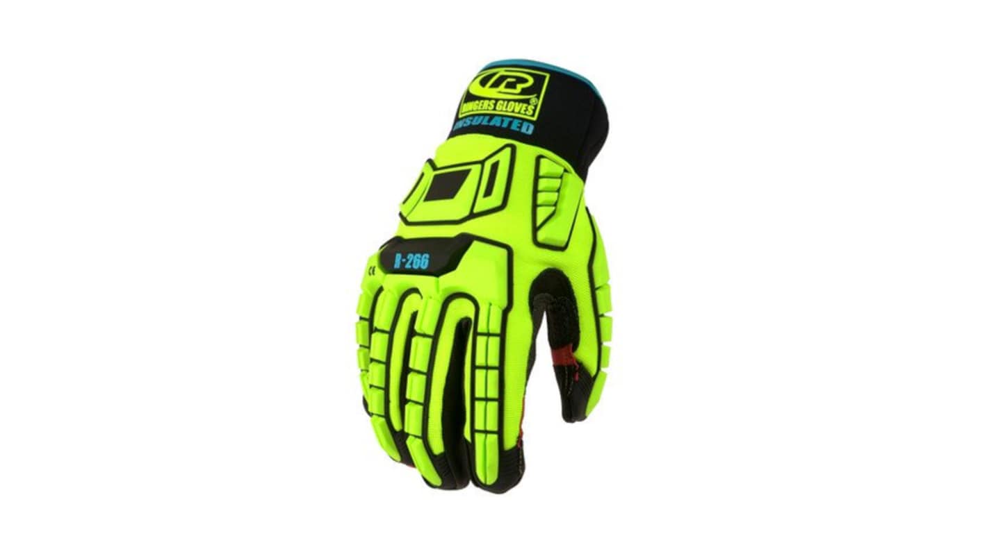 Ansell Ringers R-266 Black/Red Polyester Cut Resistant, Impact Protection Waterproof Gloves, Size 10, Kevlar Coating