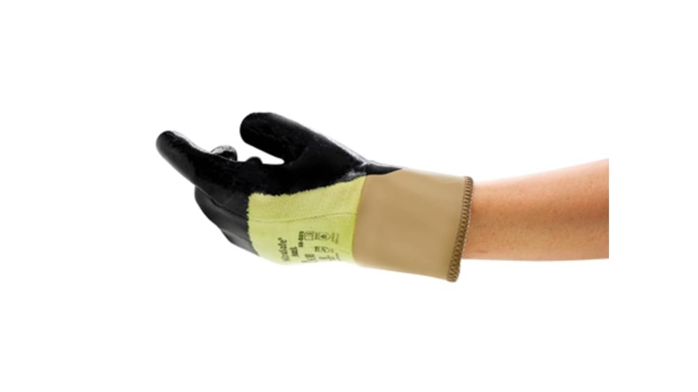 Ansell ActivArmr 28-329 Black Kevlar Abrasion Resistant, Cut Resistant Work Gloves, Size 9, Nitrile Coating