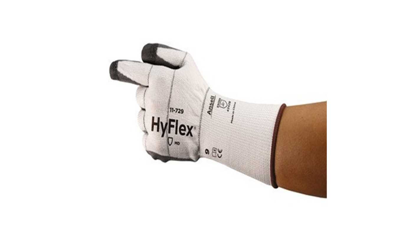 Ansell HyFlex 11-729 Black HPPE, Nylon, Spandex Cut Resistant Gloves, Size 10, Polyurethane Coating
