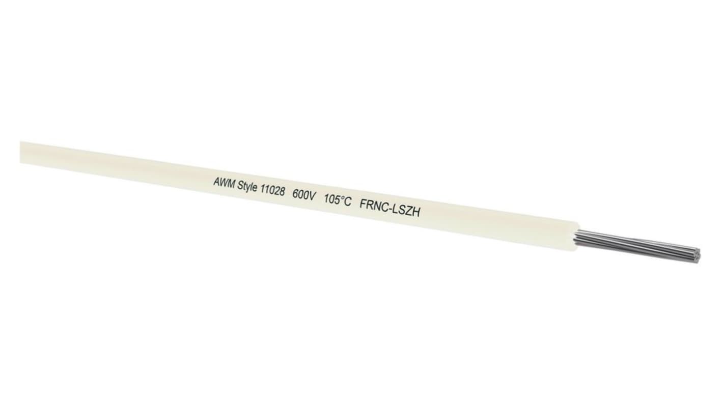 Kabeltronik UL 11028 Series White 0.56 mm² Hook Up Wire, 20 AWG, 20/7 mm, 250m, MPPE Insulation, 090200701