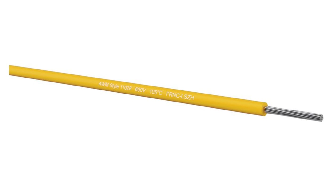 Kabeltronik UL 11028 Series Yellow 0.56 mm² Hook Up Wire, 20 AWG, 20/7 mm, 250m, MPPE Insulation, 090200704