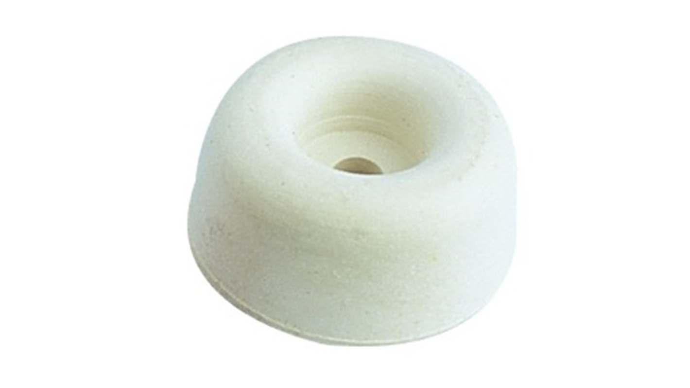 Guitel Hervieu White Rubber Bumper Door Stop, 30mm Diameter, 25mm Long