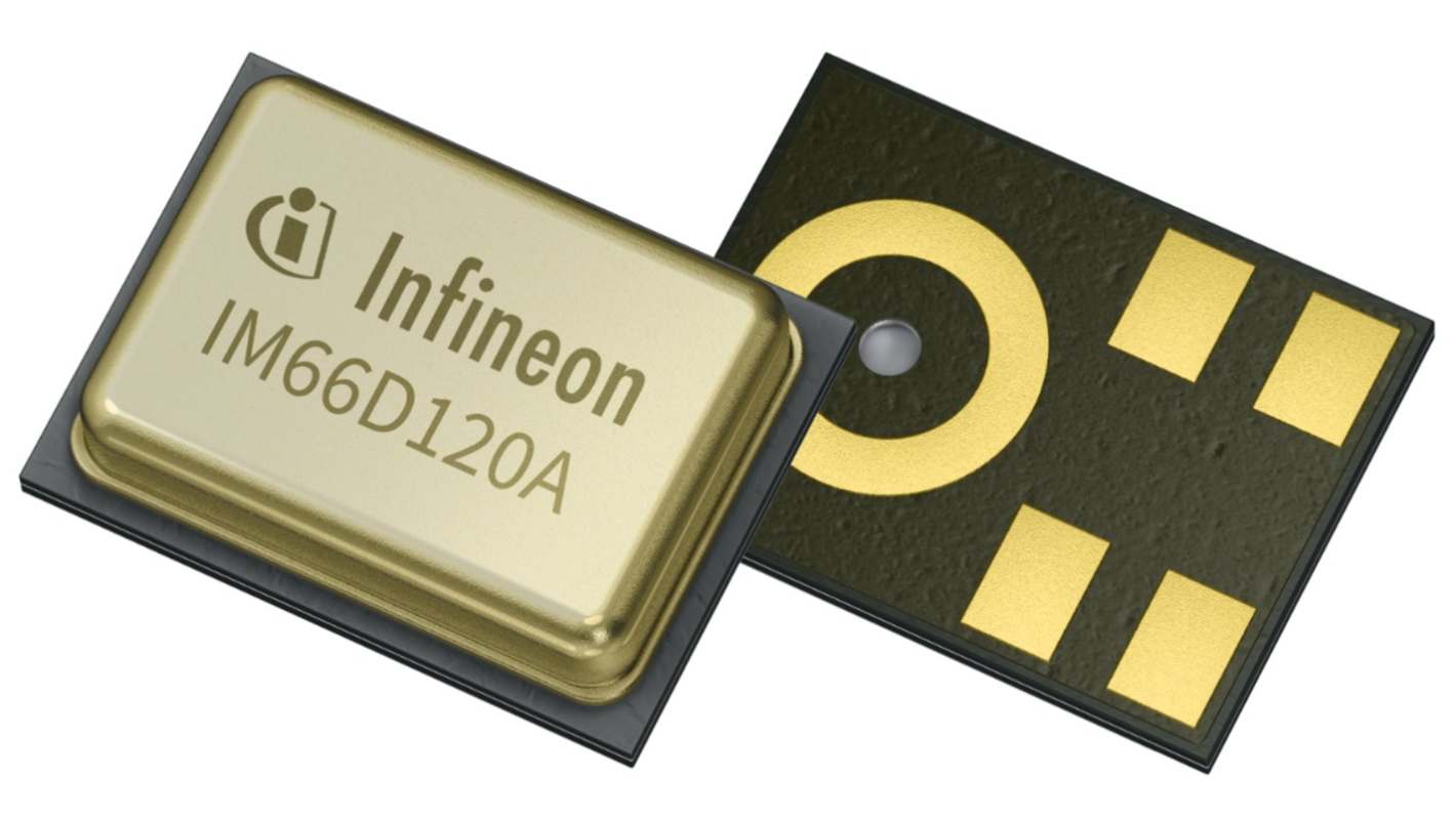 Infineon 5 Pin Sound Sensors, Omni-Directional, Surface Mount, Digital Output, PG-TLGA-5-6, 1.62 → 3.60V