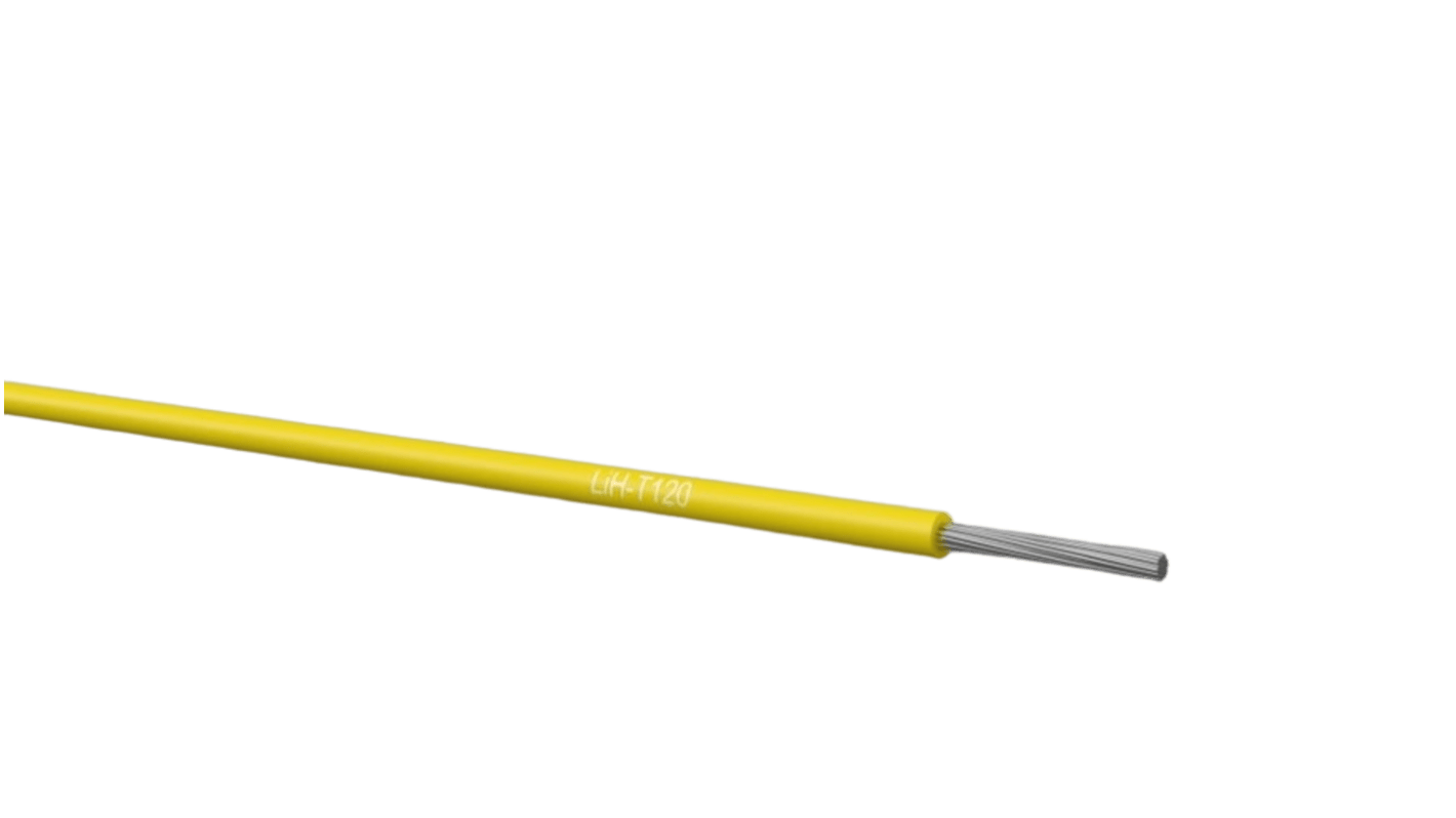 Kabeltronik 6500 Series Yellow 0.14 mm² Equipment Wire, 26 AWG, 26/19 mm, 100m, Polyolefin Insulation, 065001408