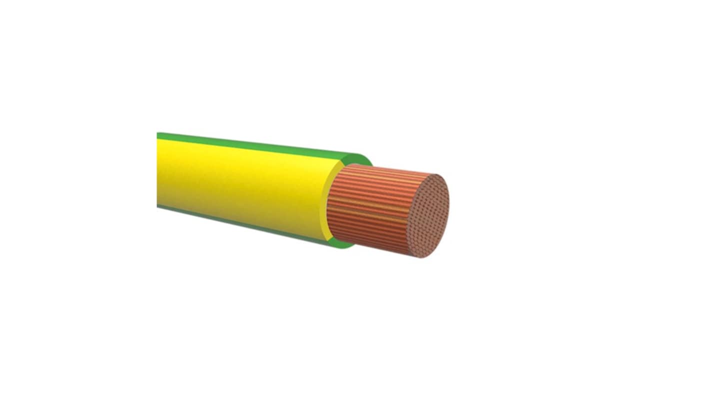 NEMIQ 50994 Series Green/Yellow 1.5 mm² Hook Up Wire, 1, 100m, Polyvinylchloride Insulation, 50994-3-100