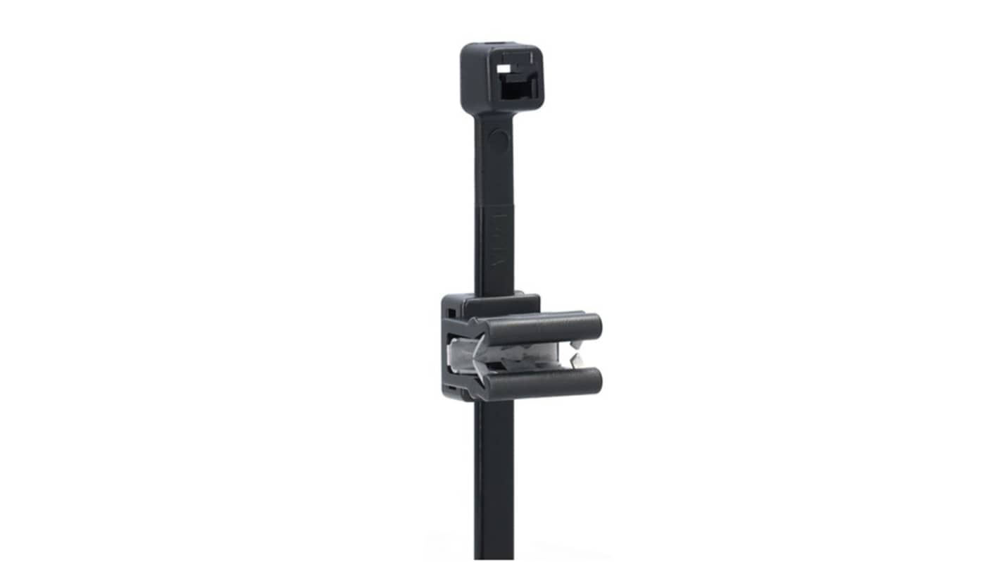 NEMIQ Cable Tie, Cable Tie With Edge Clip, 150mm x 3.6 mm, Black Polyamide, Pk-100