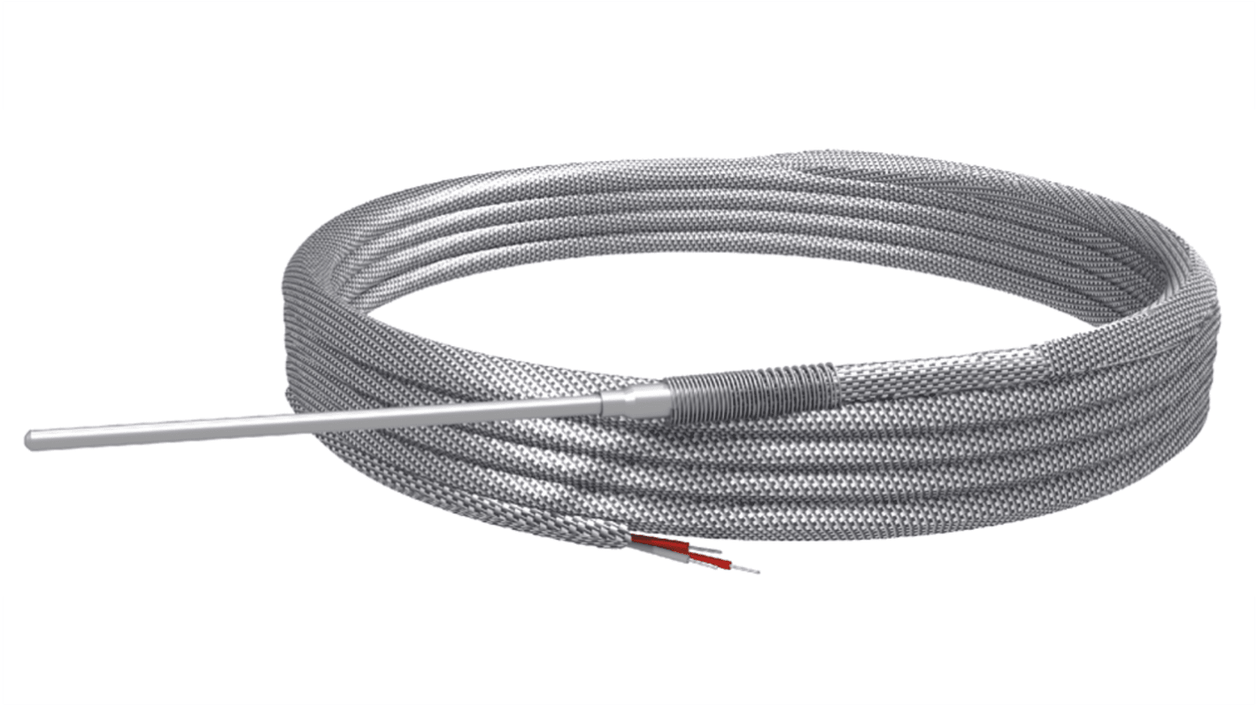 RS PRO PT100 Temperature Sensor, 3mm Dia, 100mm Long, +400°C Max