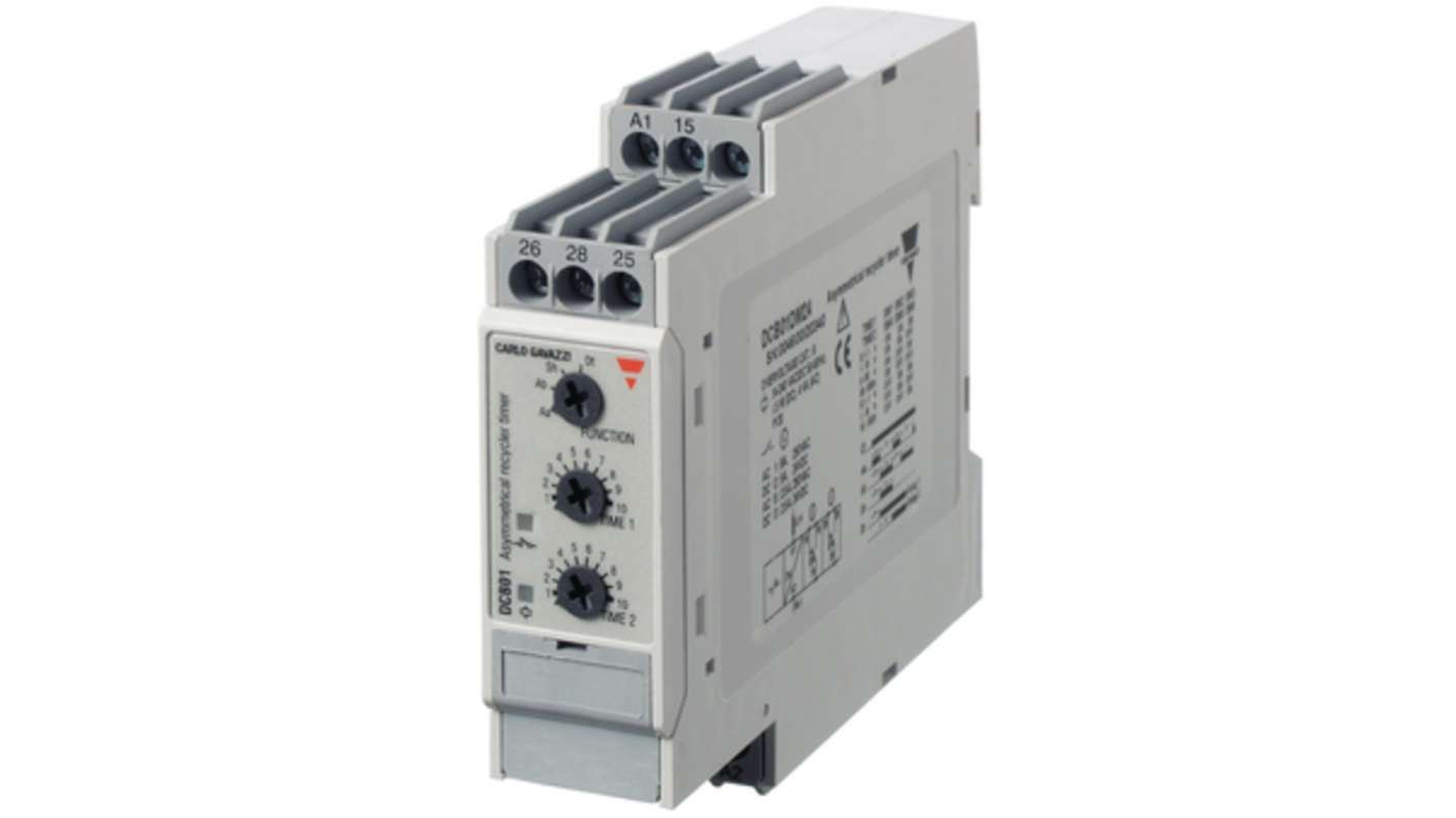 Timer Relay Carlo Gavazzi, intervallo 0.1 → 360000s, 2 poli, DPDT, A pannello