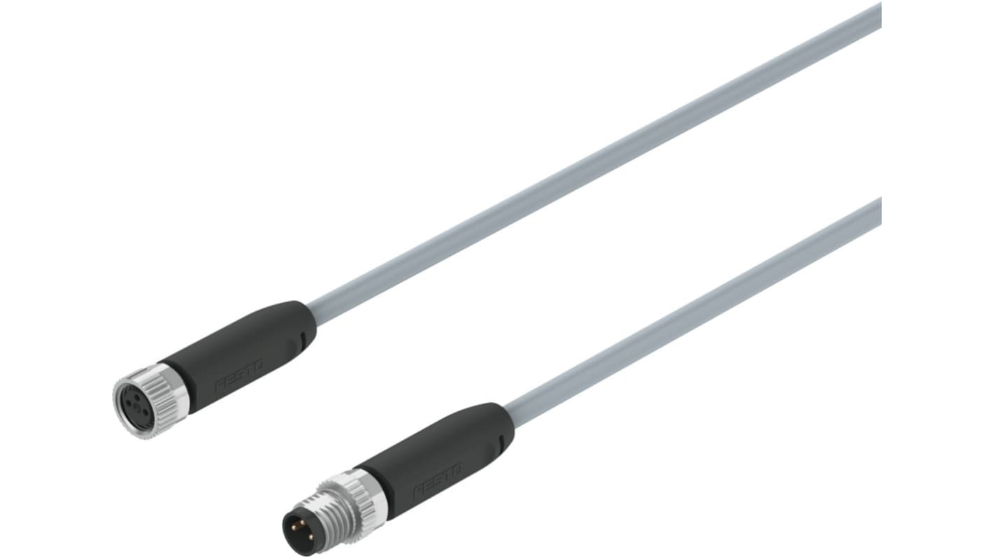 Kabel do siłownika/czujnika Złącze A M8 liczba rdzeni 3 długość 2.5m Rodzaj A Męskie Złącze B M8