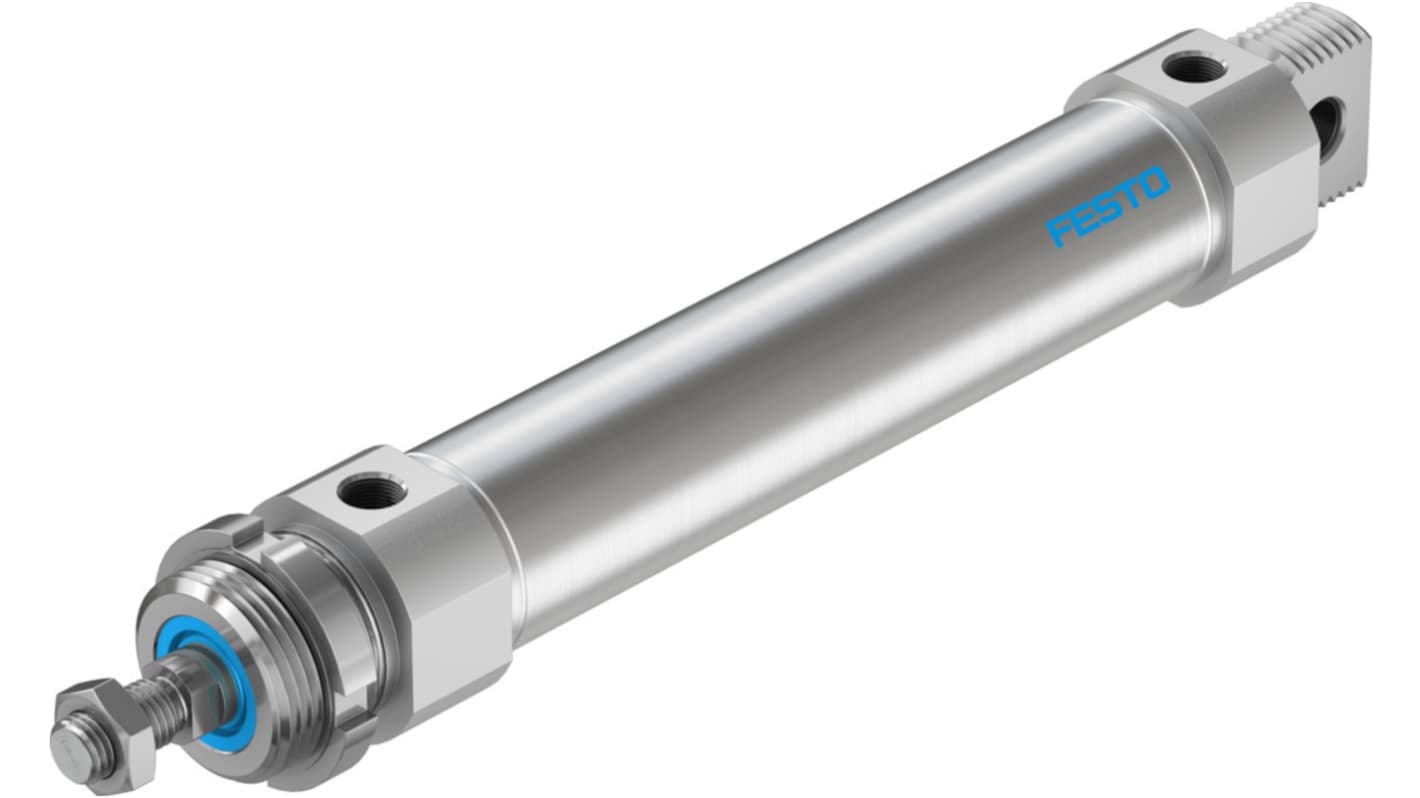 Festo 双作用活塞杆气缸, 15mm行程, 40mm孔径, G 1/4接口, DSNU系列