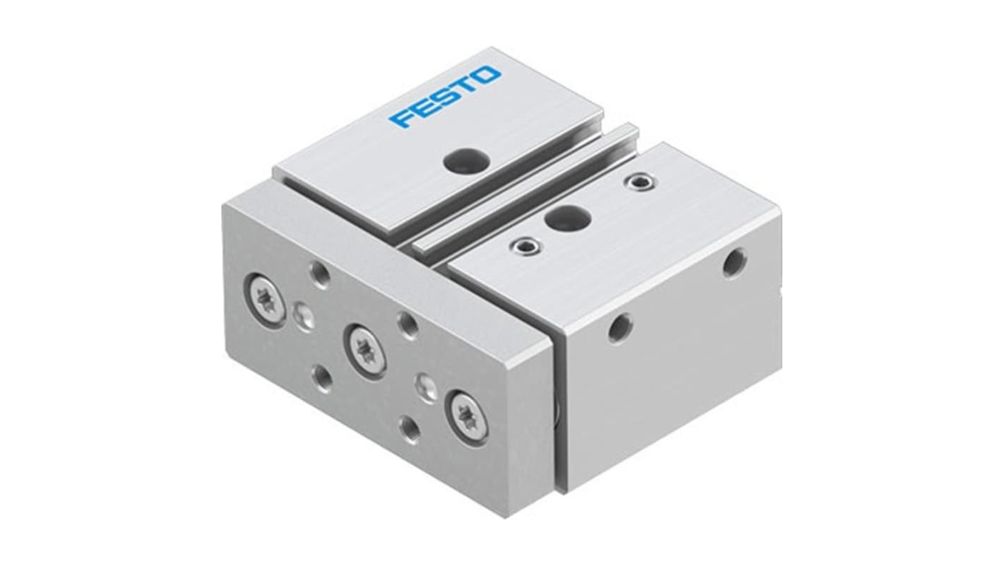 Festo Pneumatic Guided Cylinder - DFM-16-10-P-A-KF-F1A, 16mm Bore, 10mm Stroke, DFM Series, Double Acting