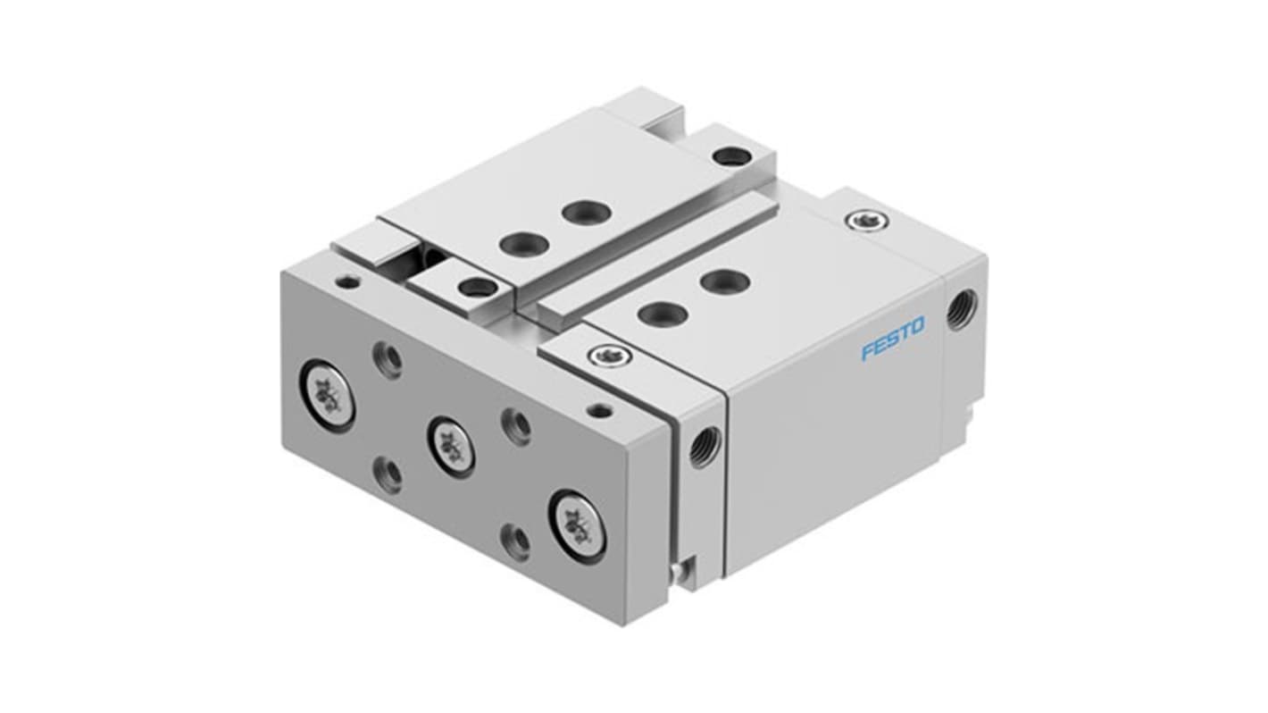 Festo Pneumatic Guided Cylinder - DFM-32-25-B-PPV-A-GF, 32mm Bore, 25mm Stroke, DFM Series, Double Acting