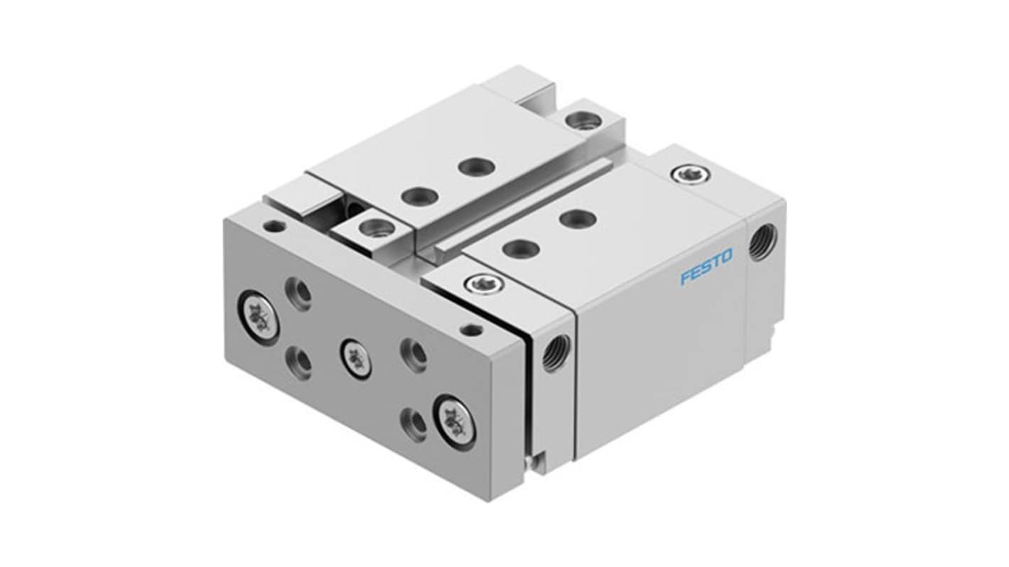 Festo Pneumatic Guided Cylinder - DFM-25-20-B-PPV-A-GF, 25mm Bore, 20mm Stroke, DFM Series, Double Acting