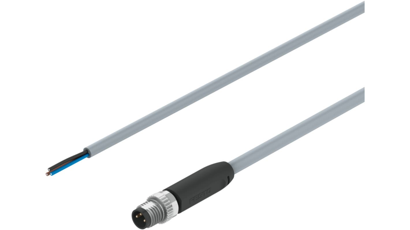 Festo Unterminated to Straight Male M8 Actuator/Sensor Cable, 2.5m