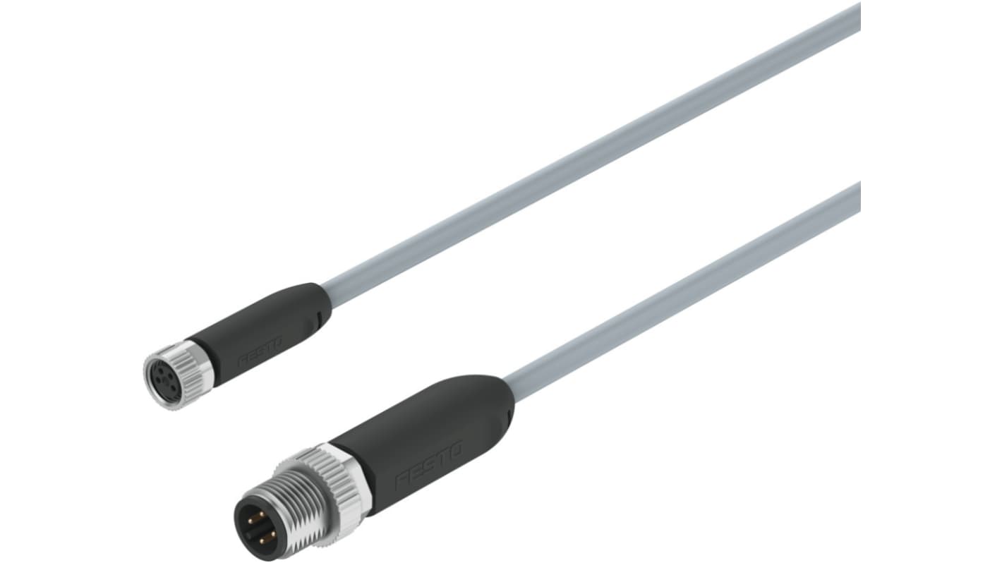 Kabel do siłownika/czujnika Złącze A M8 liczba rdzeni 4 długość 2.5m Rodzaj A Męskie Złącze B Złącze M12