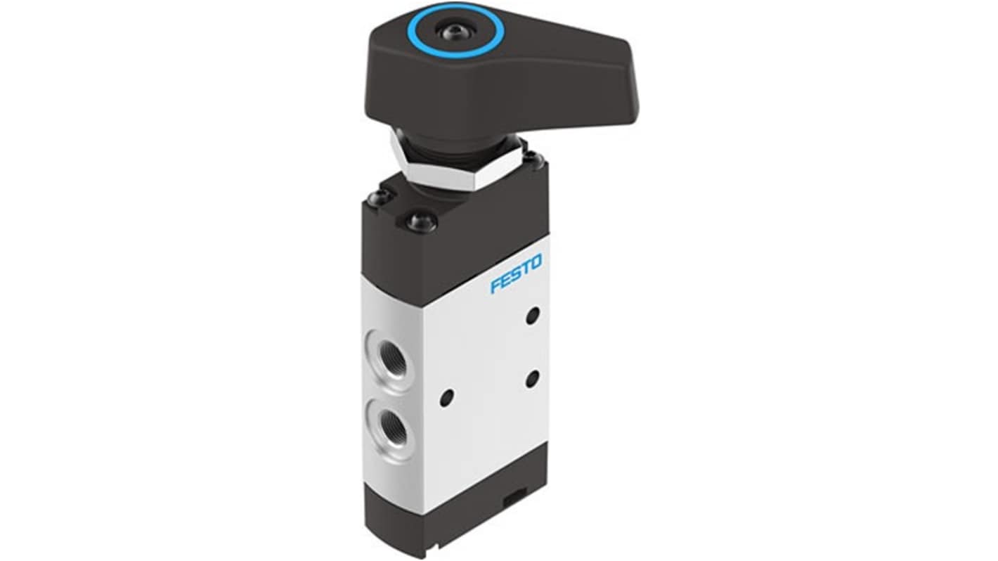 Festo Manual Pneumatic Relay Pneumatic Manual Control Valve VHEF Series, G 1/8, 1/8in, VHEF-E-B53E-G18