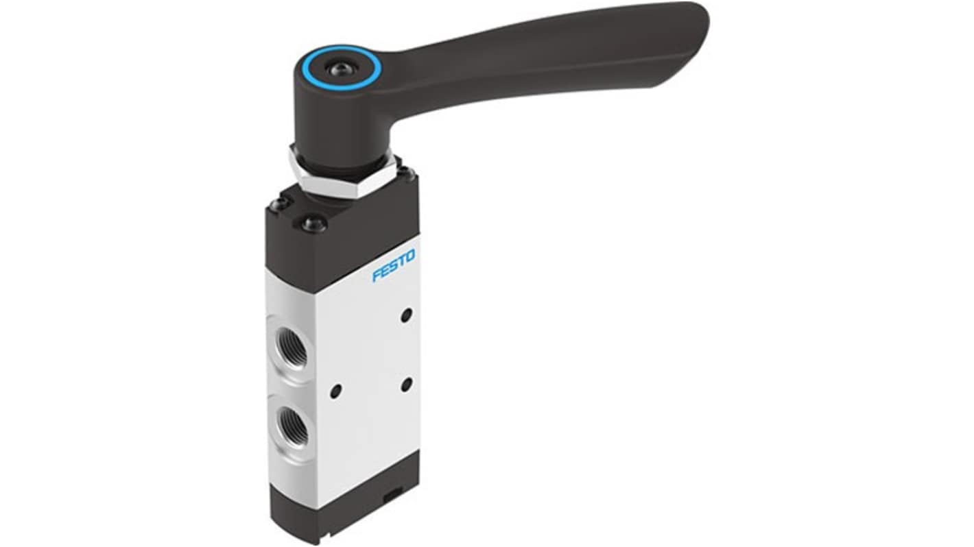 Festo Manual Pneumatic Relay Pneumatic Manual Control Valve VHEF Series, G 1/4, 4-Janin, VHEF-H-M52-M-G14
