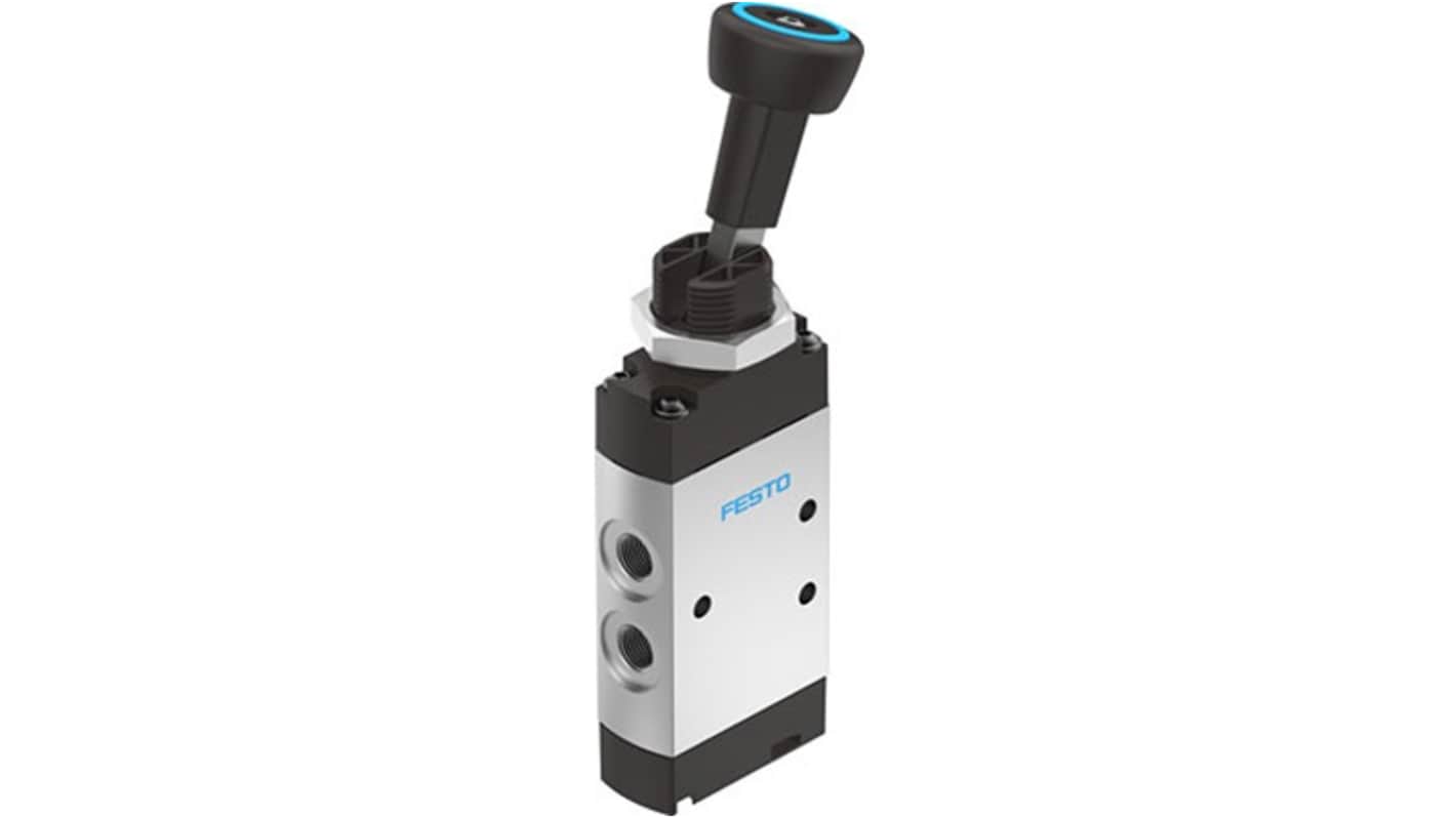 Festo Manual Pneumatic Relay Pneumatic Manual Control Valve VHEF Series, G 1/4, 4-Janin, VHEF-V-M52-M-G14